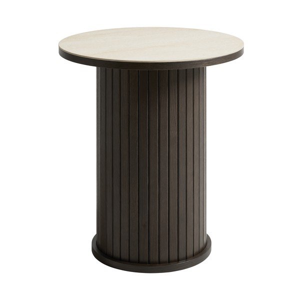 Apaļš sānu galdiņš ar keramikas virsmu ø 50 cm Enna – Unique Furniture