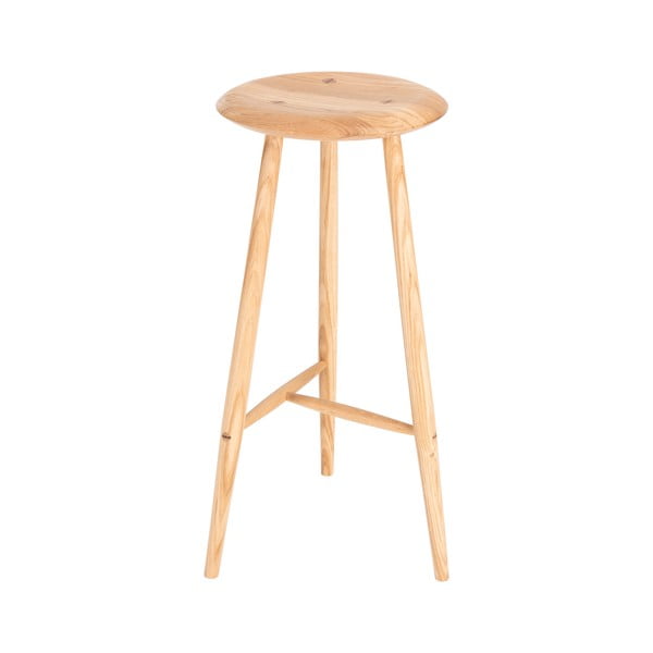 Dabīga toņa ozola masīvkoka bāra taburete (sēdekļa augstums 75 cm) Blanc – Gazzda-image-3