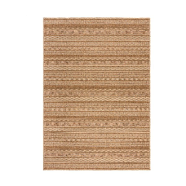 Dabīga toņa iekštelpu un āra paklājs 200x290 cm Farah Stripe – Flair Rugs