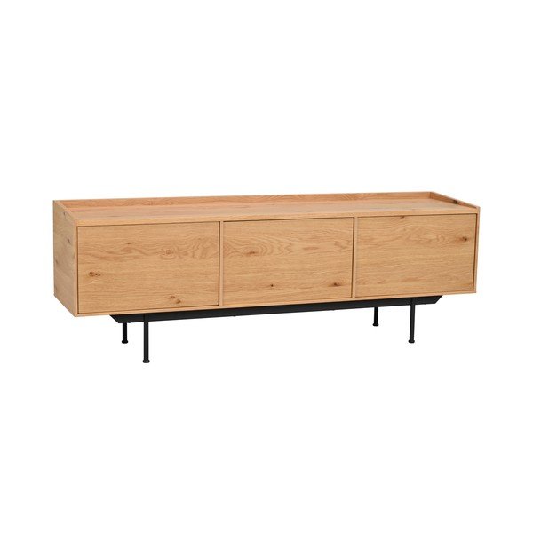 TV galdiņš ar ozolkoka imitāciju dabīgā tonī 160x56 cm Brewerton – Rowico-image-2