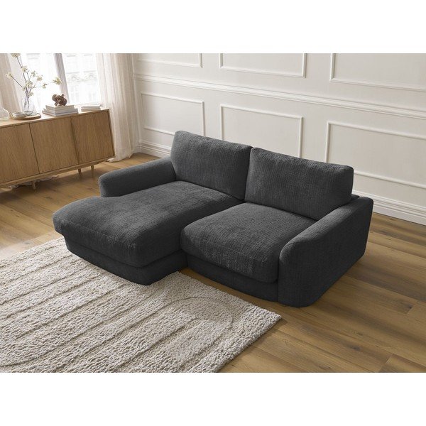 Melns stūra dīvāns no šenila auduma (ar kreiso stūri/ar zvilni) Leonore – Bobochic Paris-image-4