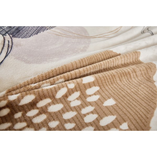 Gaiši brūna vienguļamā mikroplīša gultas veļa 140x200 cm Circles – My House-image-3