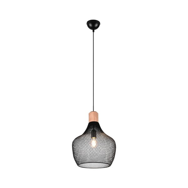 Melna piekaramā lampa ar metāla abažūru ø 33 cm Valeria – Reality-image-2