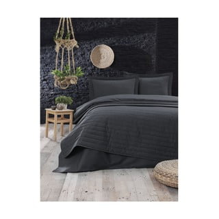 Antracīta stepēts gultas pārklājs Mijolnir Monart, 220 x 240 cm