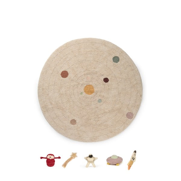 Bēšs kokvilnas bērnu rotaļu paklājs ø150 cm Solar System – Lorena Canals