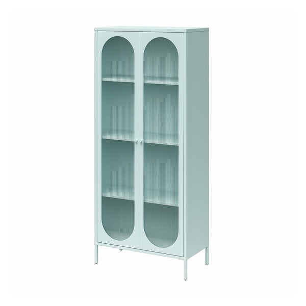 Gaiši zila metāla vitrīna 80x186x40 cm Luna – Støraa-image-4