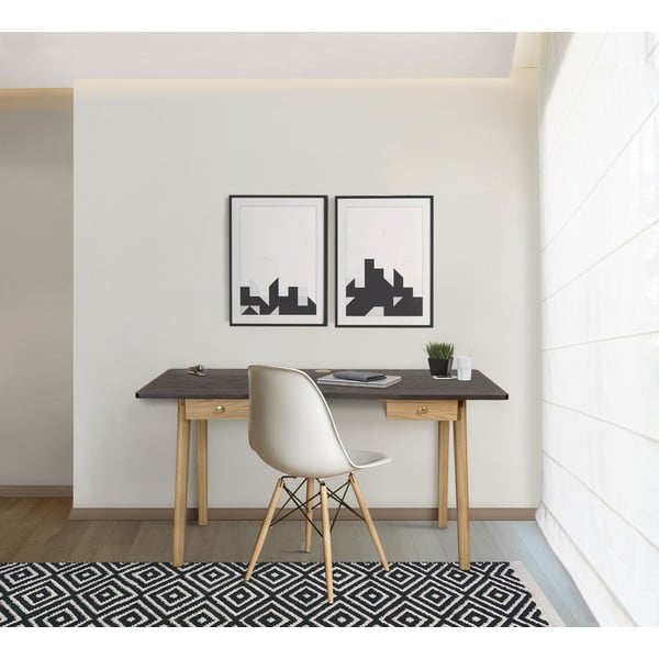 Darba galds ar ozolkoka imitāciju 70x140 cm Nice – Woodman-image-1