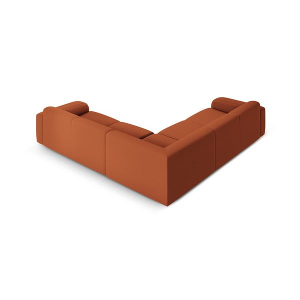 Brūns stūra dīvāns no buklē auduma (ar maināmu stūri/L veida) Molino – Micadoni Home-image-3