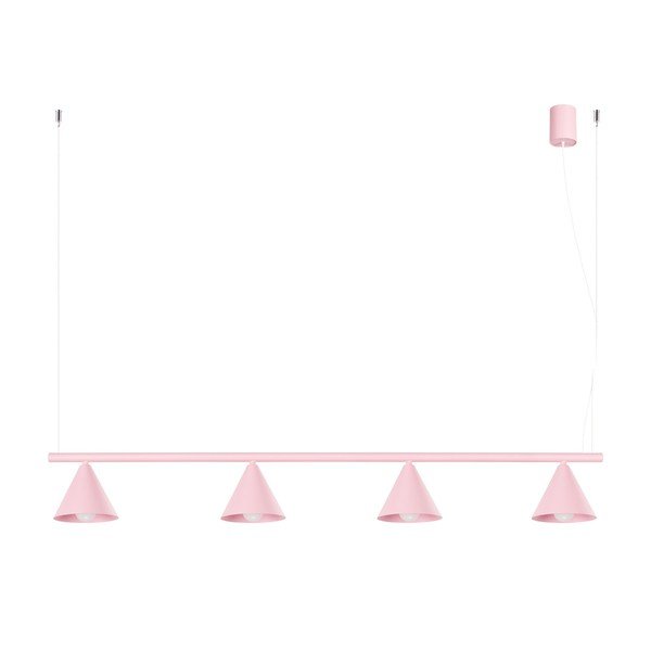 Rozā tērauda piekaramā lampa Zylo – Sollux