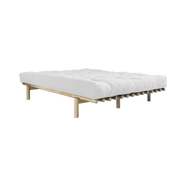 Divguļamā gulta no priedes koka ar matraci Karup Design Pace Double Latex Natural Clear Natural, 140 x 200 cm