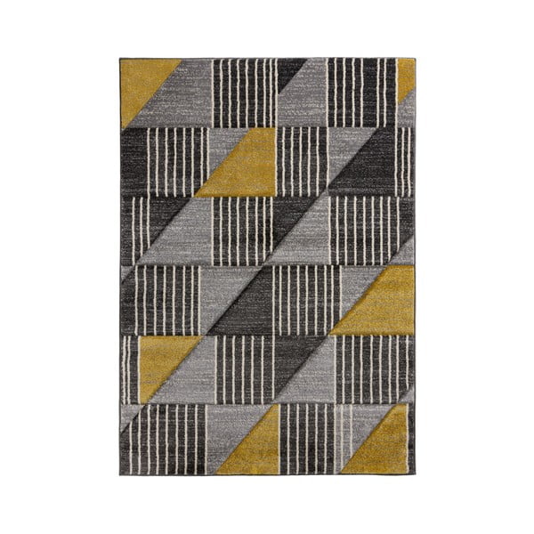 Pelēks un dzeltens paklājs Flair Rugs Velocity, 200 x 290 cm