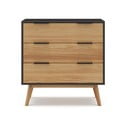 Melna/dabīga toņa augsta priedes kumode 80x83 cm Lavis – Marckeric