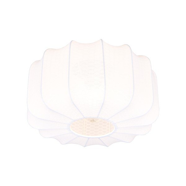 Balta metāla griestu lampa ar auduma abažūru ø 40 cm Madleine – Reality-image-3