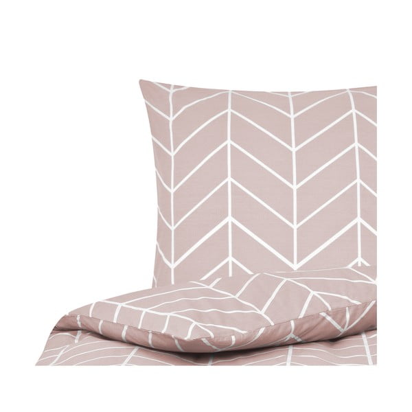 Rozā kokvilnas gultas veļa by46 Mirja, 155 x 220 cm-image-2