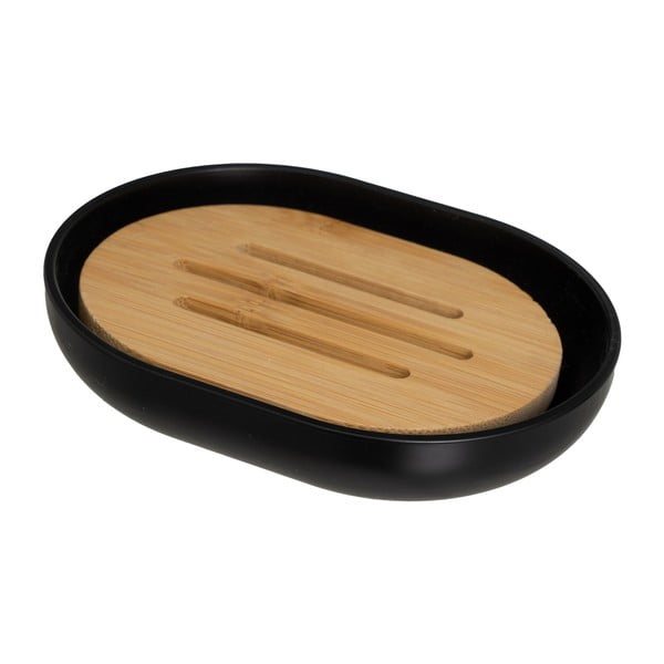 Melns plastmasas vannas istabas piederumu komplekts – Casa Selección-image-3