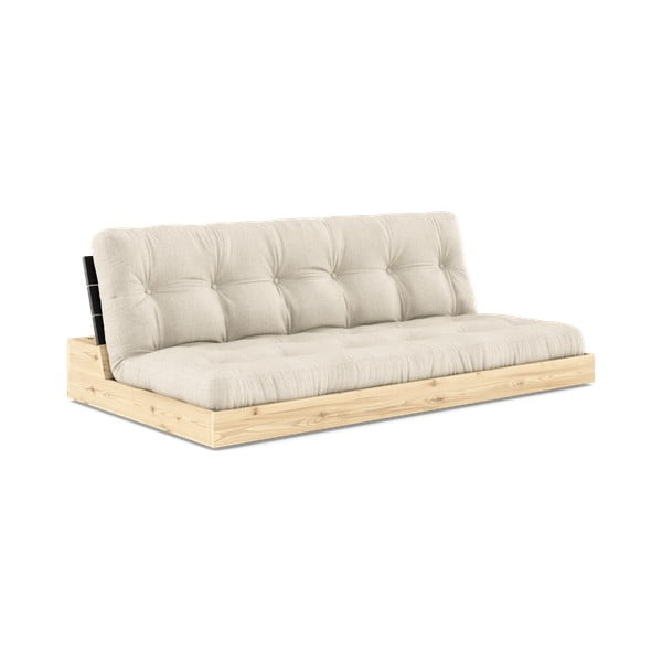 Pelēks/bēšs lina izvelkamais dīvāns 196 cm Base – Karup Design