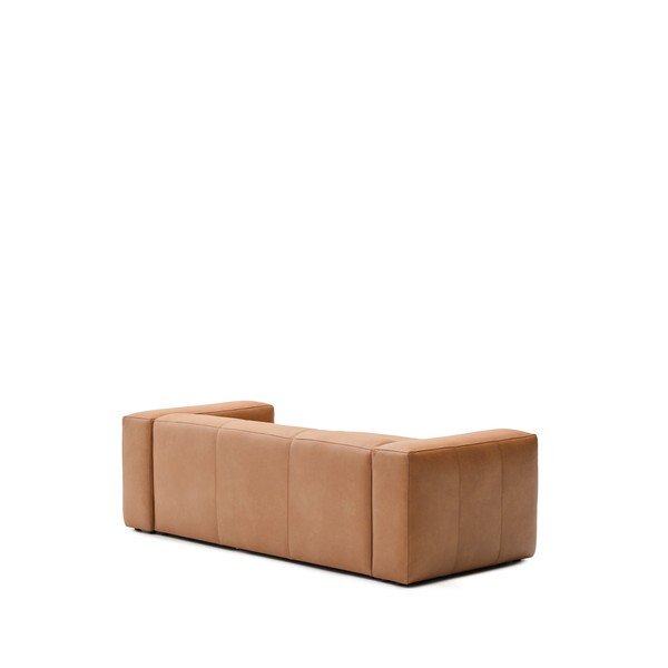 Brūns ādas stūra dīvāns (ar labo stūri/ar zvilni) Blok – Kave Home-image-2