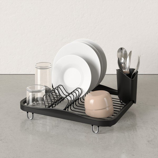 Melns tērauda trauku žāvētājs 36x28 cm Sinkin – Umbra-image-3
