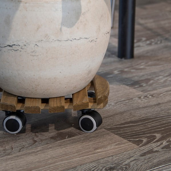 Koka pārvietojams puķu podu statīvs ø 29 cm (augstums 8 cm) Indoor – Esschert Design-image-1