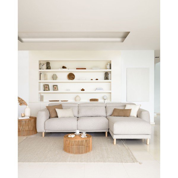 Bēšs stūra dīvāns (labais stūris) Singa – Kave Home-image-3