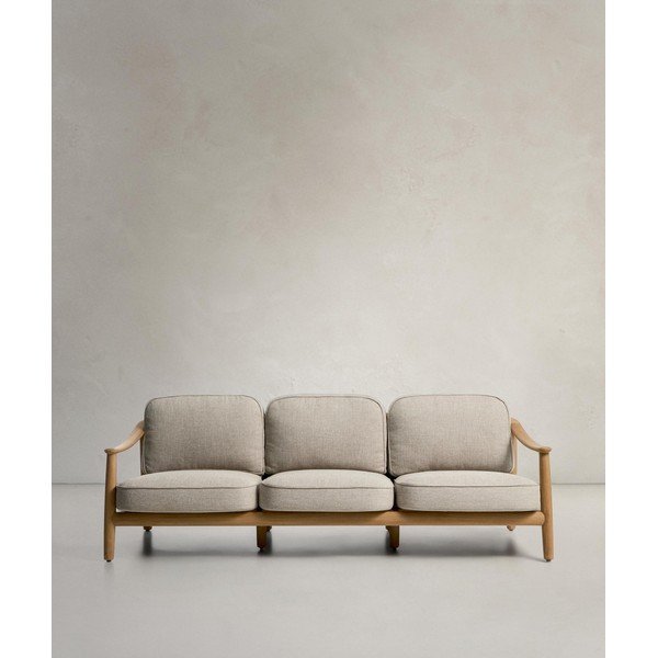 Bēšs/dabīga toņa polsterēts dārza dīvāns Elunda – Kave Home-image-4