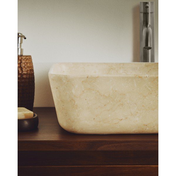 Bēša akmens izlietne 40x40 cm Darnen – Kave Home-image-2