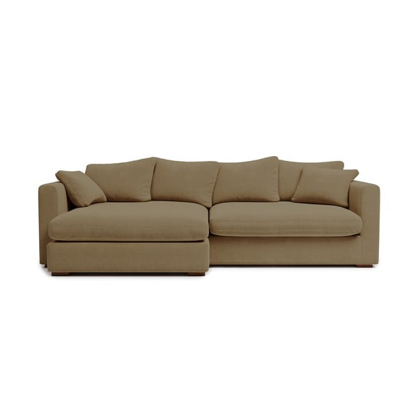 Bēšs velveta stūra dīvāns (kreisais stūris) Comfy – Scandic