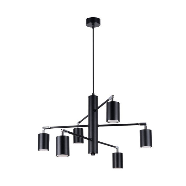 Melna metāla piekaramā lampa Virta – Sollux