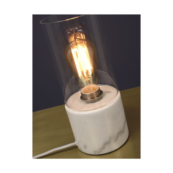 Balta marmora galda lampa Citylights Athens, augstums 25 cm-image-3