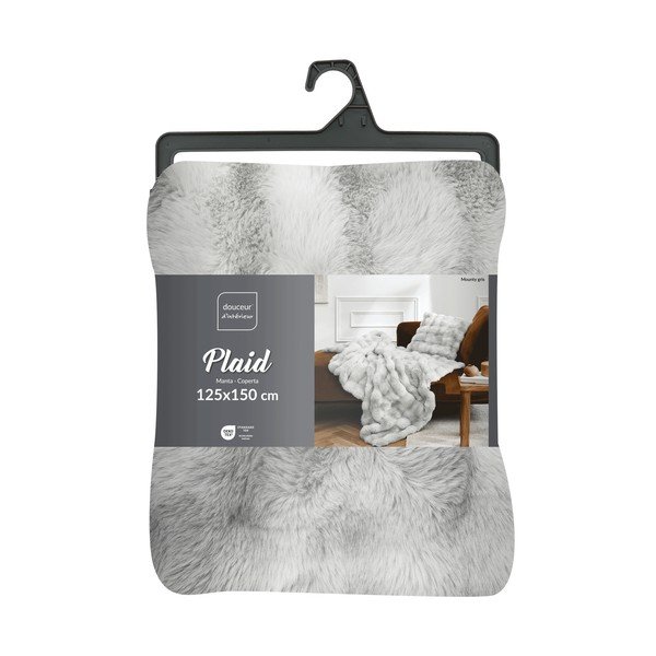 Pelēks mikroplīša pleds 125x150 cm Mounty – douceur d'intérieur-image-4