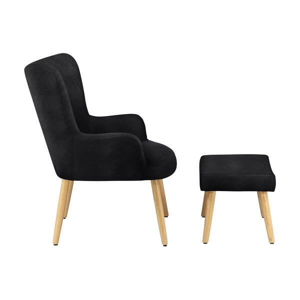 Melns samta krēsls Coco – Støraa-image-1