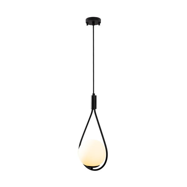 Melna piekaramā lampa ar stikla abažūru Sessiz – Opviq lights-image-4
