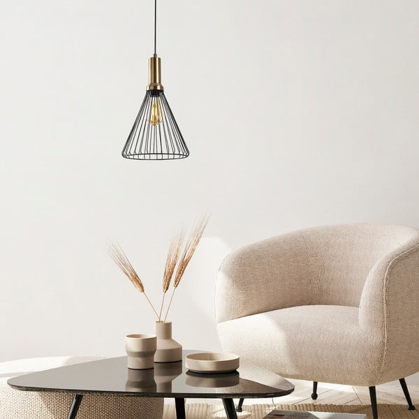 Melna piekaramā lampa ar metāla abažūru ø 24 cm Dear – Opviq lights-image-2