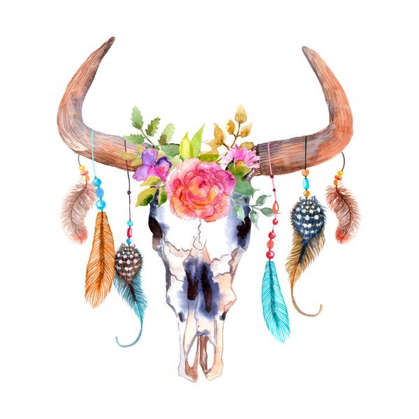 Sienas uzlīme Ambiance Boho Buffalo Head-image-2