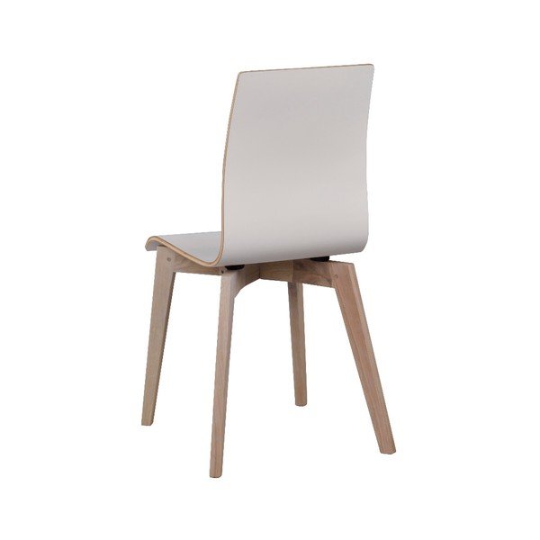 Balts ēdamistabas krēsls ar gaiši brūnām kājām Rowico Grace-image-4