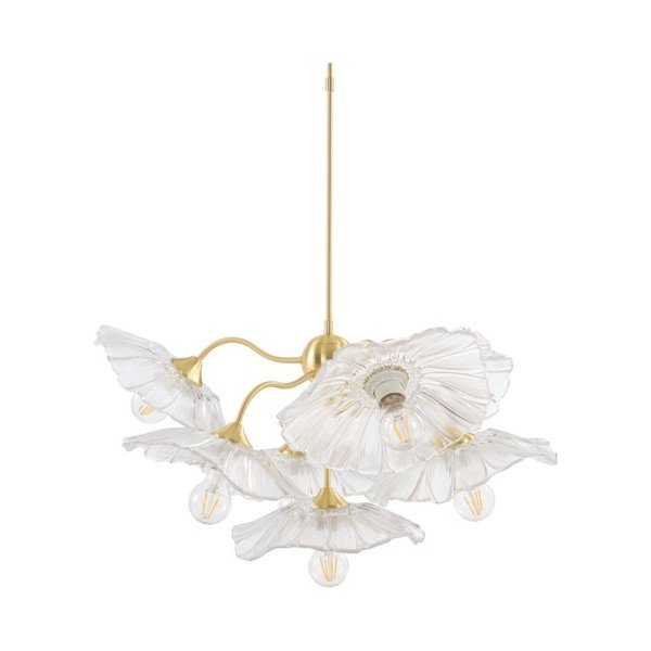 Zelta krāsas stikla piekaramā lampa ar regulējamu spilgtumu ø 70 cm Nugget – Jotex-image-3