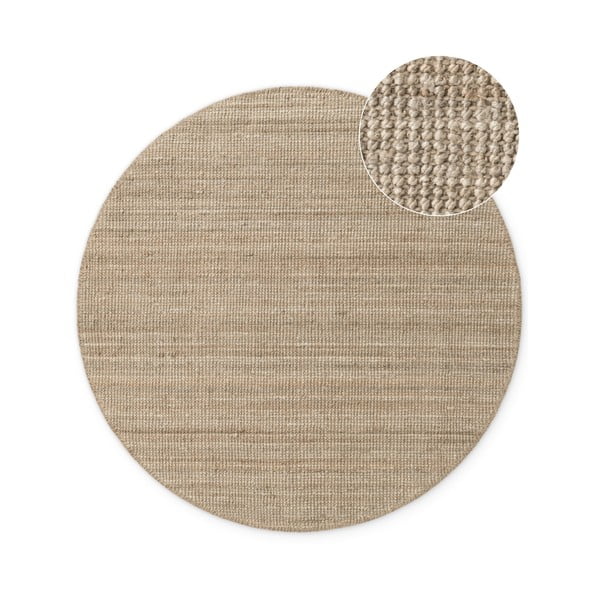 Pelēkbrūns džutas apaļš paklājs ø 160 cm Bouclé Jaipur – Hanse Home
