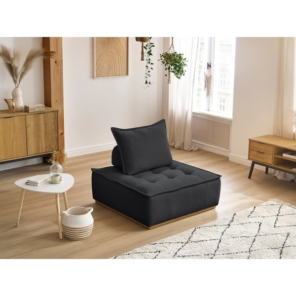 Tumši pelēks atpūtas krēsls no šenila auduma Elisa – Bobochic Paris-image-1