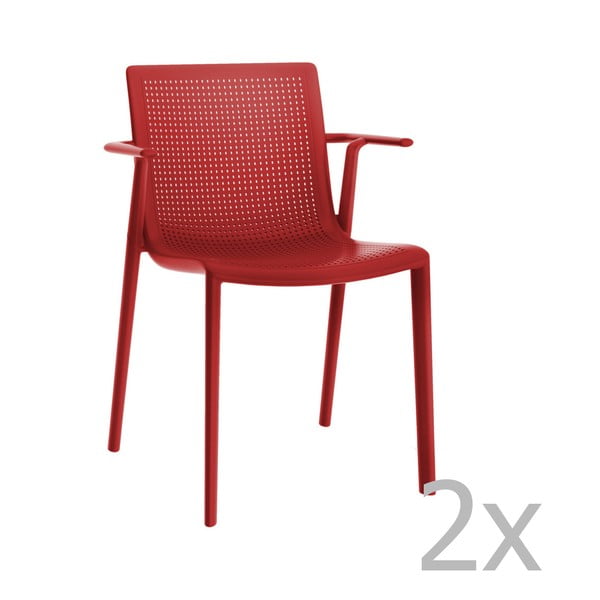 2 sarkanu dārza krēslu komplekts Resol Beekat