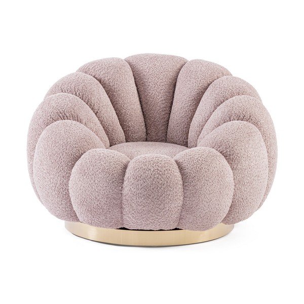 Rozā grozāms atpūtas krēsls no buklē auduma Florel – Bizzotto-image-2