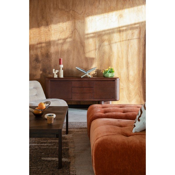 Tumša dabīga toņa kumode ar oškoka imitāciju 160x72x40 cm Herman – Dutchbone-image-4
