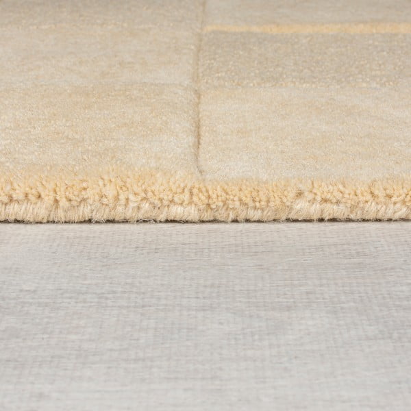 Bēšs ar rokām darināts vilnas paklājs 240x340 cm Checkerboard – Flair Rugs-image-4