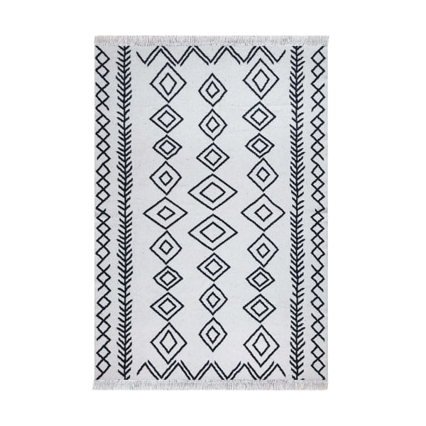 Balti melns kokvilnas paklājs Oyo home Duo, 160 x 230 cm