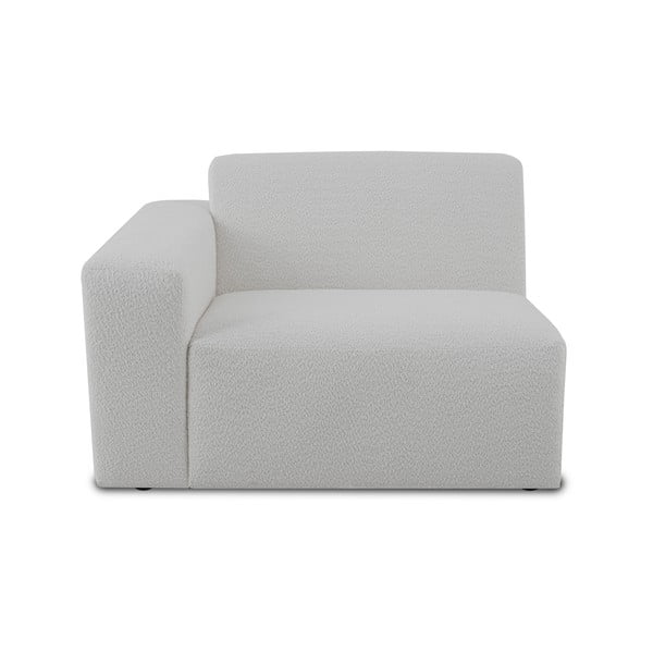 Balts modulārais dīvāns no buklē auduma (ar kreiso stūri) Roxy – Scandic