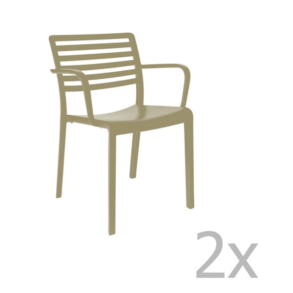 2 smilšu brūnu dārza krēslu komplekts Resol Lama