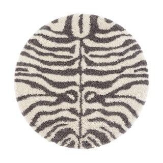Pelēks/bēšs apaļš paklājs ø 160 cm Striped Animal – Ragami