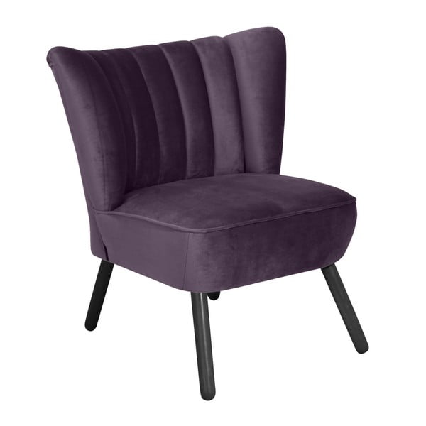 Violets krēsls ar melnām kājām Max Winzer Alessandro Velūrs