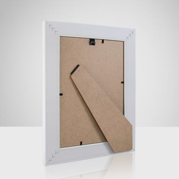 Balts plastmasas stāvošs/piekarināms foto rāmis 21x26 cm  -image-1
