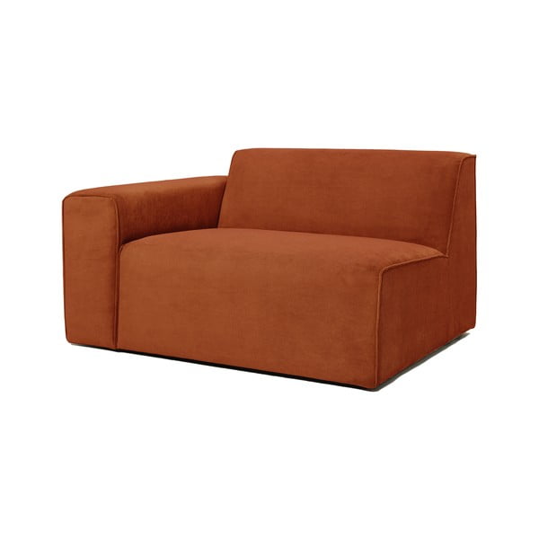 Oranžs velveta dīvāna gala modulis Scandic Sting, 124 cm, kreisais stūris-image-2