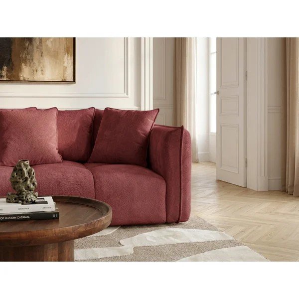 Sarkans dīvāns no šenila auduma Harlem – Bobochic Paris-image-3